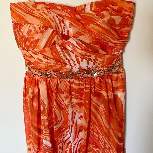 Jump Apparel Y2K High Low Strapless Prom Dress 13/14 - Picture 3 of 14